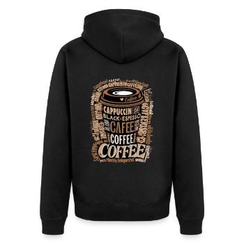 Coffee enjoyment for coffee drinkers and coffee lovers - Unisex Premium Organic Zip Hoodie - black - Back - Nico (187cm)