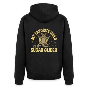 Sugar glider - Unisex Premium Organic Zip Hoodie - black - Back - Nico (187cm)