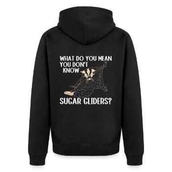 Sugar glider - Unisex Premium Organic Zip Hoodie - black - Back - Nico (187cm)