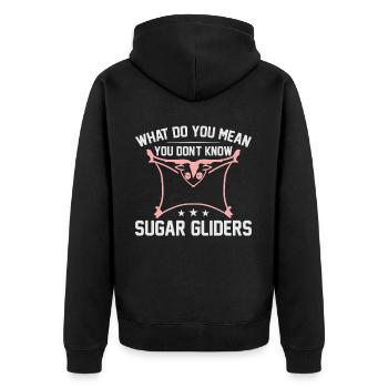 Sugar glider - Unisex Premium Organic Zip Hoodie - black - Back - Nico (187cm)