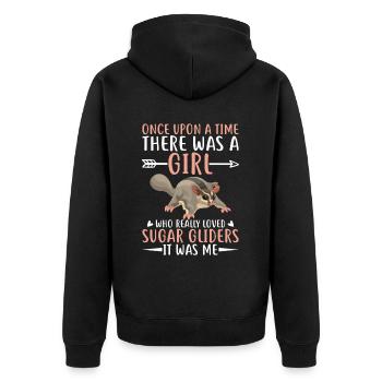 Sugar glider - Unisex Premium Organic Zip Hoodie - black - Back - Nico (187cm)
