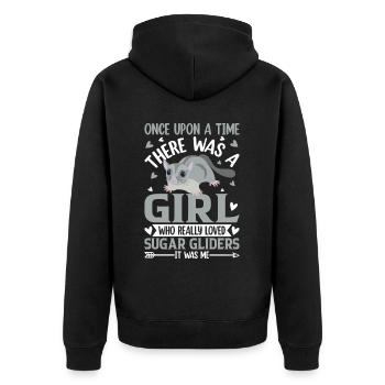 Sugar glider - Unisex Premium Organic Zip Hoodie - black - Back - Nico (187cm)