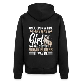 Sugar glider - Unisex Premium Organic Zip Hoodie - black - Back - Nico (187cm)