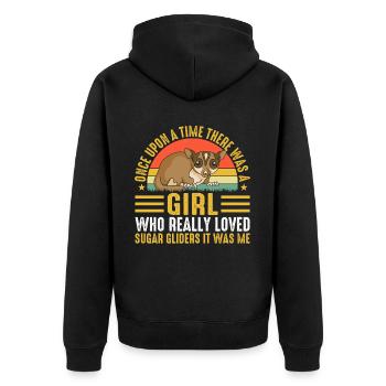 Sugar glider - Unisex Premium Organic Zip Hoodie - black - Back - Nico (187cm)