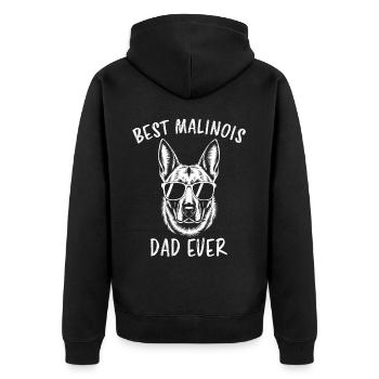 Berger Belge Dicton Malinois Cadeau - Veste à capuche bio Premium Unisexe - noir - Dos - Nico (187cm)