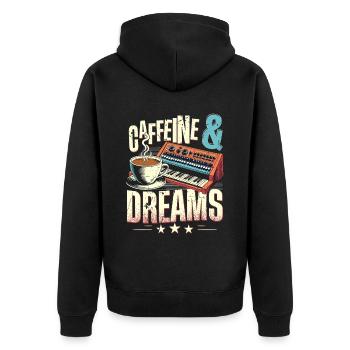 Synthesizer Synth Kick Drum DAW - Unisex Premium Organic Zip Hoodie - black - Back - Nico (187cm)