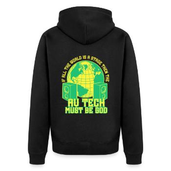 Audiovisual Technician AV Tech - Unisex Premium Organic Zip Hoodie - black - Back - Nico (187cm)