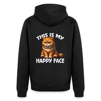 C’est mon visage heureux les chats - Veste à capuche bio Premium Unisexe - noir - Dos - Nico (187cm)