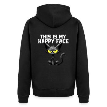 C’est mon visage heureux les chats - Veste à capuche bio Premium Unisexe - noir - Dos - Nico (187cm)