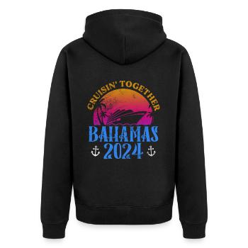 Bahamas - Unisex Premium Organic Zip Hoodie - black - Back - Nico (187cm)