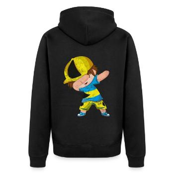 Bahamas - Unisex Premium Bio Zip Hoodie - Schwarz - Hinten - Nico (187cm)