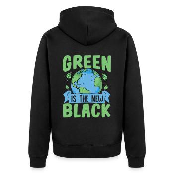 Le vert est le nouveau noir - Veste à capuche bio Premium Unisexe - noir - Dos - Nico (187cm)
