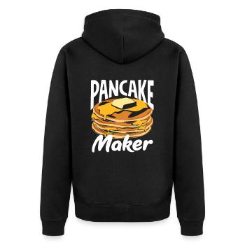 Pancake Master: Pancake Maker Fun - Unisex Premium Organic Zip Hoodie - black - Back - Nico (187cm)