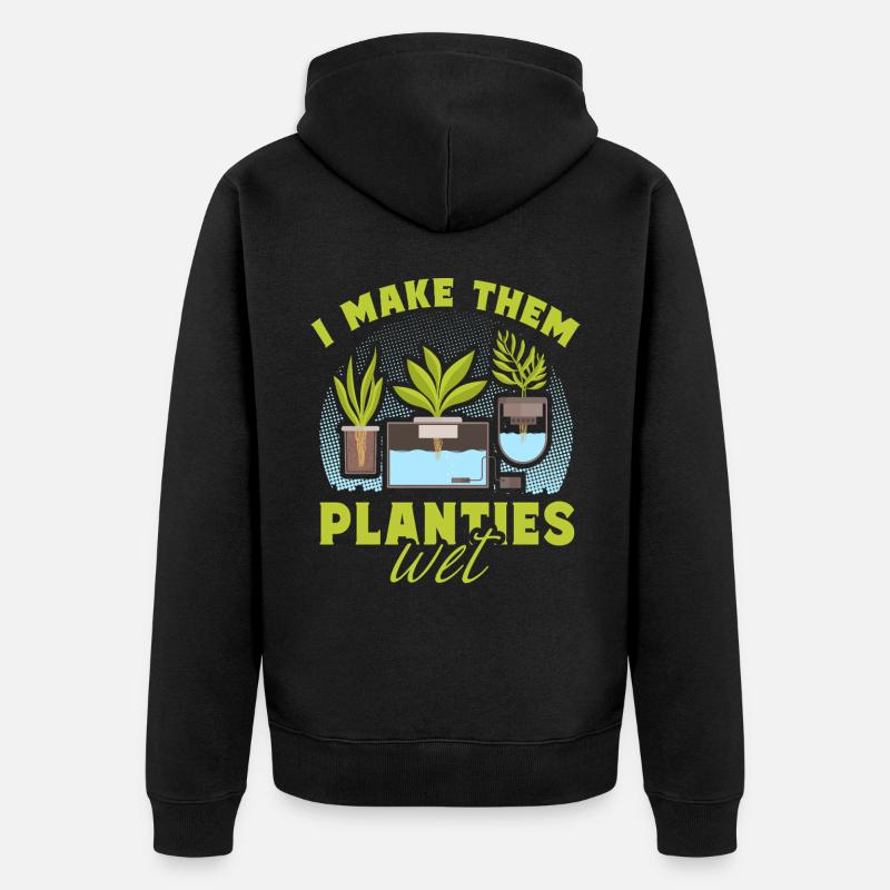 Ich mache sie nass - Unisex Premium Bio Zip Hoodie - Schwarz