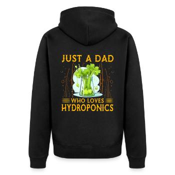 Juste un papa qui aime la culture hydroponique - Veste à capuche bio Premium Unisexe - noir - Dos - Nico (187cm)