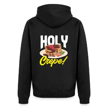 Crêpes Sainte Crêpe Plaisir du petit-déjeuner - Veste à capuche bio Premium Unisexe - noir - Dos - Nico (187cm)