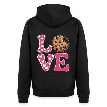 Cookies Saying Chocolate Cookies Funny Cookie Gift - Unisex Premium Organic Zip Hoodie - black - Back - Nico (187cm)