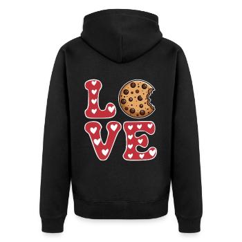Cookies Saying Chocolate Cookies Funny Cookie Gift - Unisex Premium Organic Zip Hoodie - black - Back - Nico (187cm)