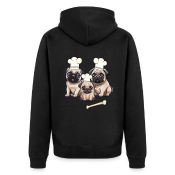 Carlin Chien Chien Cuisinier Cuisiniers Cuisinier - Veste à capuche bio Premium Unisexe - noir - Dos - Nico (187cm)