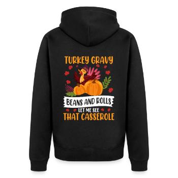 Trruthahn Thanksgiving Funny Design - Unisex Premium Organic Zip Hoodie - black - Back - Nico (187cm)