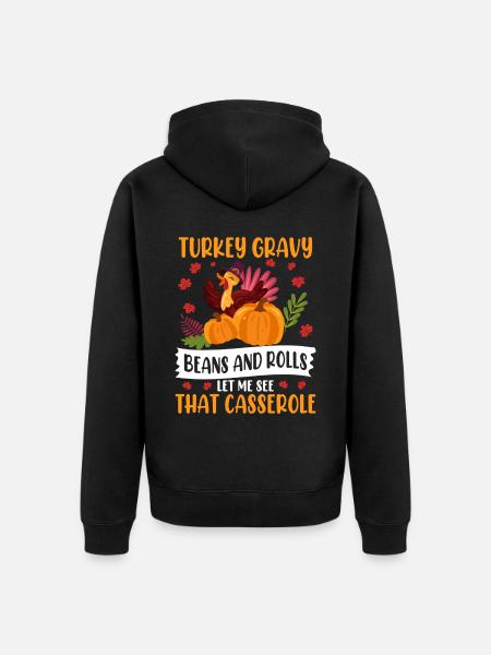 Trruthahn Thanksgiving Funny Design - Unisex Premium Organic Zip Hoodie - black