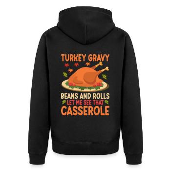 Trruthahn Thanksgiving Funny Design - Unisex Premium Organic Zip Hoodie - black - Back - Nico (187cm)
