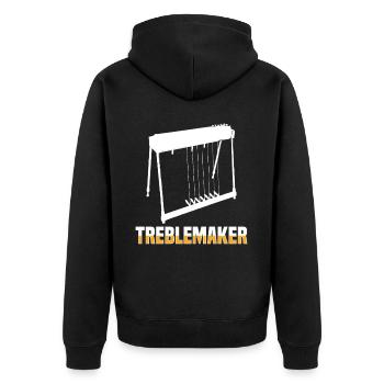 Pedal Steel Guitarist String Instrument Mountain - Unisex Premium Bio Zip Hoodie - Schwarz - Hinten - Nico (187cm)