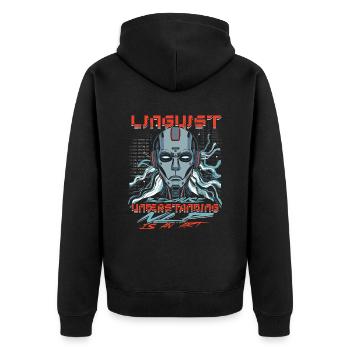 Computational Linguist Understanding NLP Is An Art - Unisex Premium Organic Zip Hoodie - black - Back - Nico (187cm)