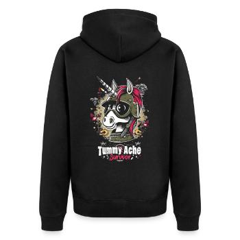 Drôle Licorne Mème Maux d’estomac - Veste à capuche bio Premium Unisexe - noir - Dos - Nico (187cm)