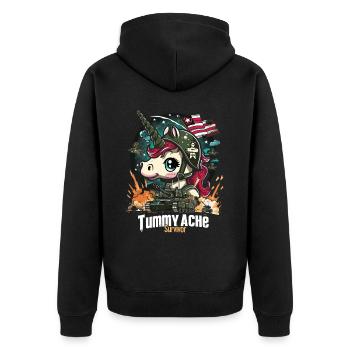 Drôle Licorne Mème Maux d’estomac - Veste à capuche bio Premium Unisexe - noir - Dos - Nico (187cm)
