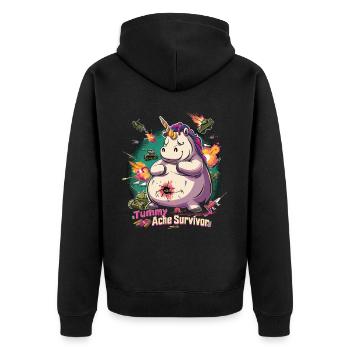 Drôle Licorne Mème Maux d’estomac - Veste à capuche bio Premium Unisexe - noir - Dos - Nico (187cm)