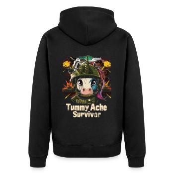 Drôle Licorne Mème Maux d’estomac - Veste à capuche bio Premium Unisexe - noir - Dos - Nico (187cm)