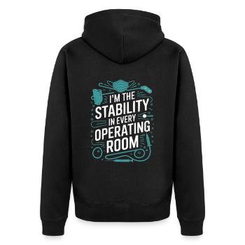 Anästhesist Anästhesist Job - Unisex Premium Bio Zip Hoodie - Schwarz - Hinten - Nico (187cm)