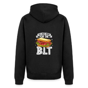 Seulement ici pour le BLT - Veste à capuche bio Premium Unisexe - noir - Dos - Nico (187cm)