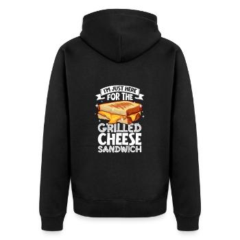 Only here for the grilled cheese sandwich - Unisex Premium Organic Zip Hoodie - black - Back - Nico (187cm)