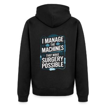 Anesthesia Technician Anesthesiologist Job - Unisex Premium Organic Zip Hoodie - black - Back - Nico (187cm)