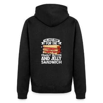 Seulement ici pour le sandwich au beurre de cacahuète et à la gelée - Veste à capuche bio Premium Unisexe - noir - Dos - Nico (187cm)