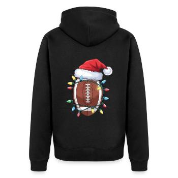 Noël de football américain avec des lumières et des lumières - Veste à capuche bio Premium Unisexe - noir - Dos - Nico (187cm)