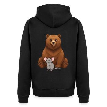 L’ours et la souris sont les meilleurs amis - Veste à capuche bio Premium Unisexe - noir - Dos - Nico (187cm)