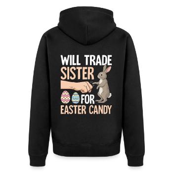 Échangera la sœur contre des bonbons de Pâques - Veste à capuche bio Premium Unisexe - noir - Dos - Nico (187cm)