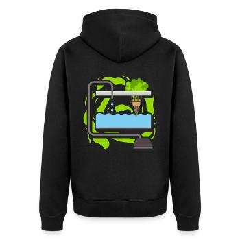 Hydroponics - Unisex Premium Organic Zip Hoodie - black - Back - Nico (187cm)