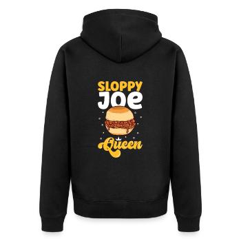 Sloppy Joe Queen - Unisex Premium Organic Zip Hoodie - black - Back - Nico (187cm)