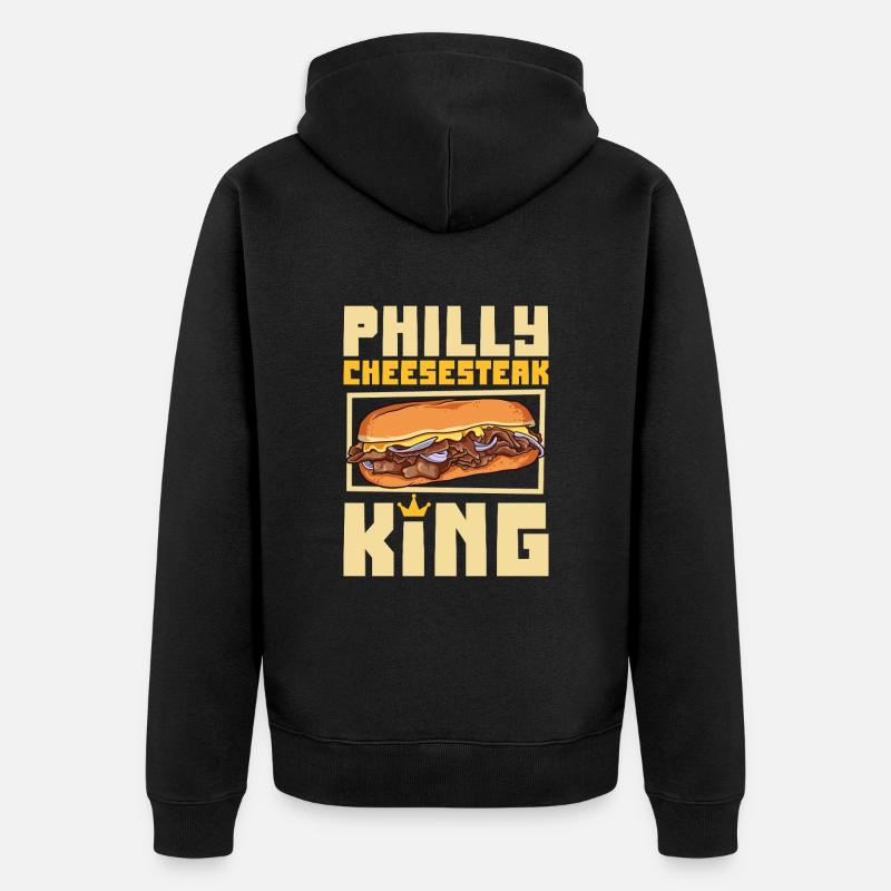 Roi du cheesesteak Philly - Veste à capuche bio Premium Unisexe - noir