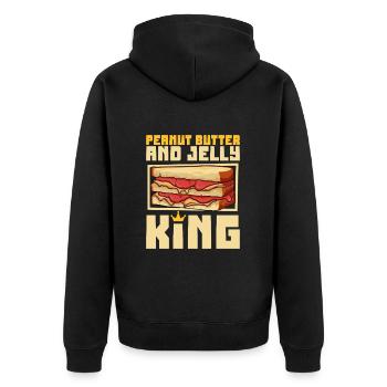 Roi du sandwich au beurre de cacahuète et à la gelée - Veste à capuche bio Premium Unisexe - noir - Dos - Nico (187cm)