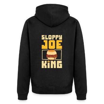 Sloppy Joe King - Unisex Premium Bio Zip Hoodie - Schwarz - Hinten - Nico (187cm)