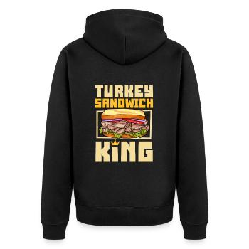 Sandwich à la dinde King - Veste à capuche bio Premium Unisexe - noir - Dos - Nico (187cm)
