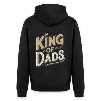Geschenke Zum Vatertag Für Papa - Unisex Premium Bio Zip Hoodie - Schwarz - Hinten - Nico (187cm)