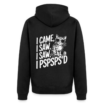 Pickle Pickle Pickle - Unisex Premium Organic Zip Hoodie - black - Back - Nico (187cm)
