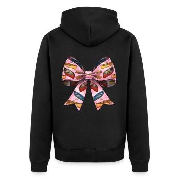 Coquette Bow Canoë Canoë Bateau Motif de Pagayage - Veste à capuche bio Premium Unisexe - noir - Dos - Nico (187cm)