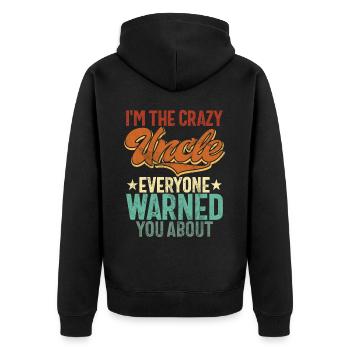 Best Uncle Proud Uncle Quote Humor - Unisex Premium Organic Zip Hoodie - black - Back - Nico (187cm)